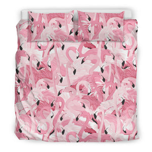 Pink Flamingos Pattern Background Bedding Set