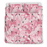 Pink Flamingos Pattern Background Bedding Set