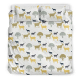 Silhouettes Of Goat And Tree Pattern Bedding Set