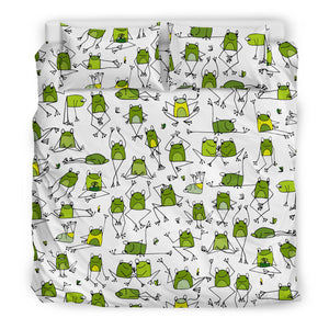 Sketch Funny Frog Pattern Bedding Set