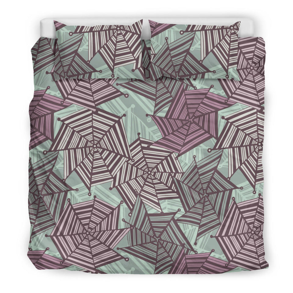 Spider Web Cobweb Design Color Pattern Bedding Set