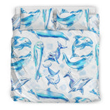 Watercolor Dolphin Pattern Bedding Set