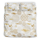 Beautiful Gold Japanese Pattern Bedding Set