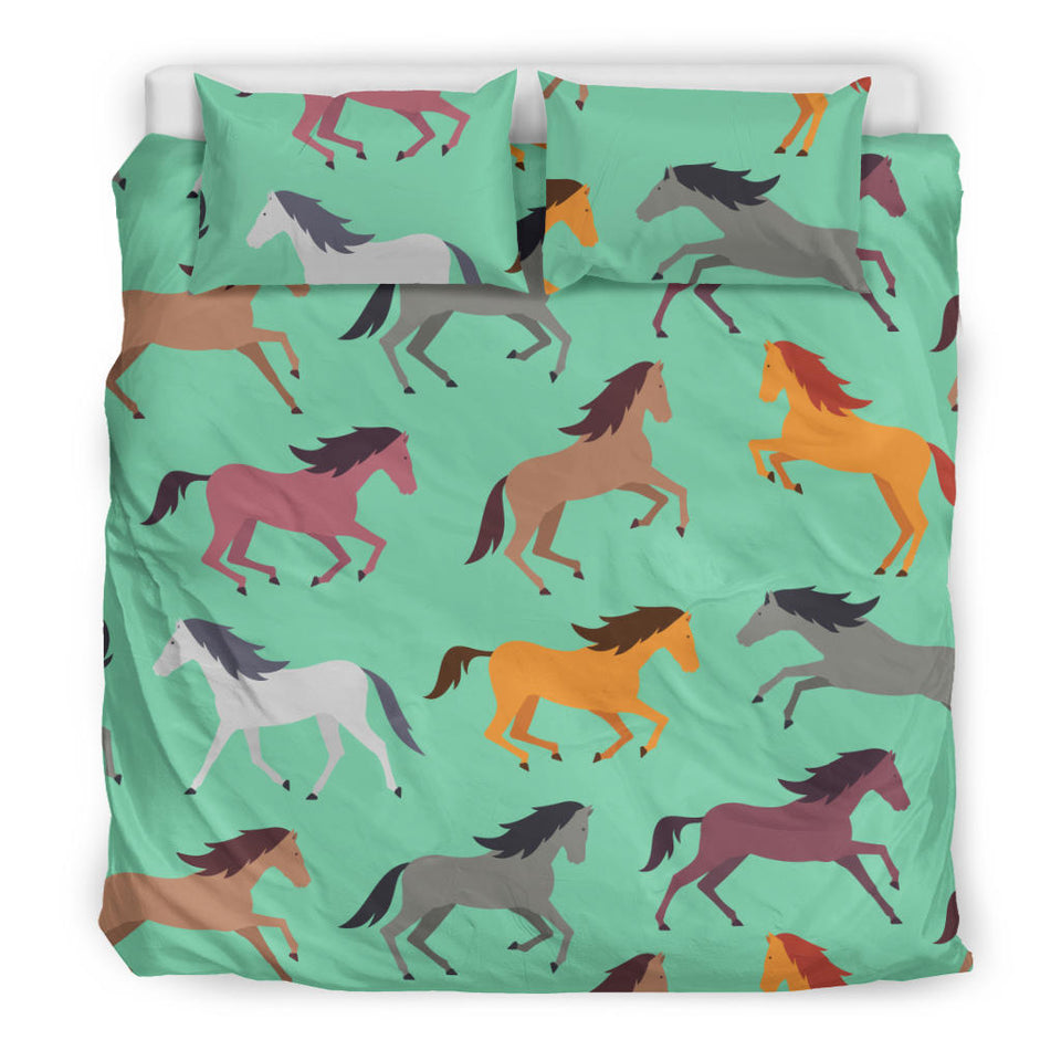 Colorful Horses Pattern Bedding Set