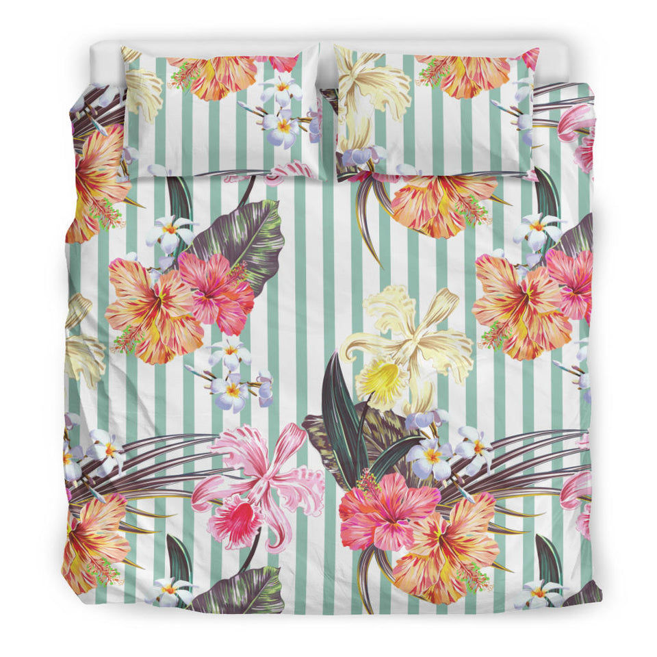 Colorful Orchid Flower Pattern Bedding Set