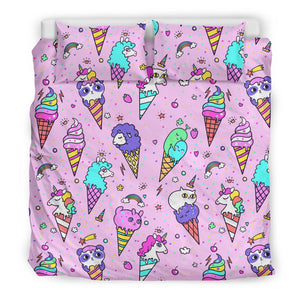 Cute Ice Cream Cone Animal Pattern Bedding Set