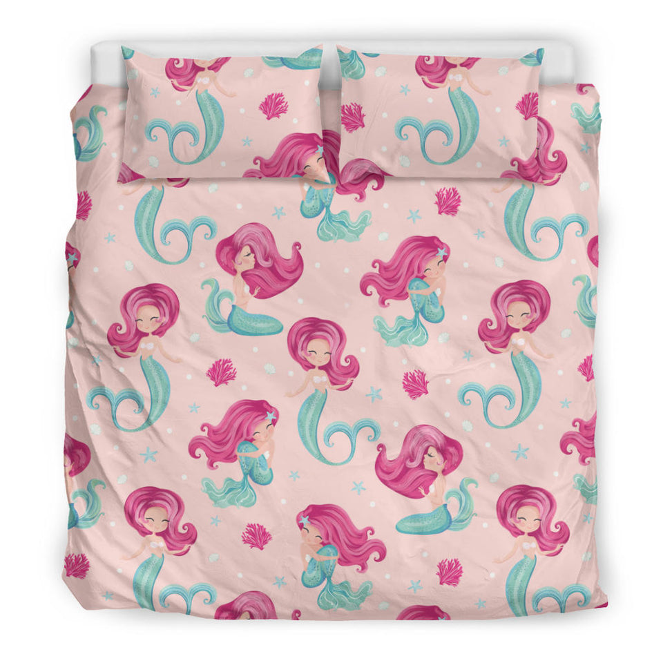 Cute Little Mermaid Pattern Bedding Set