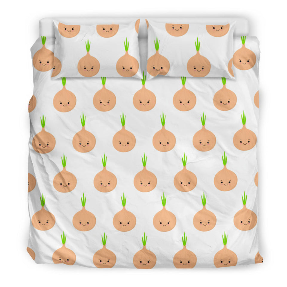 Cute Onions Smiling Faces Bedding Set