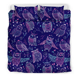 Cute Owls Pattern Boho Style Ornament Bedding Set