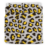 Gray Leopard Print Pattern Bedding Set
