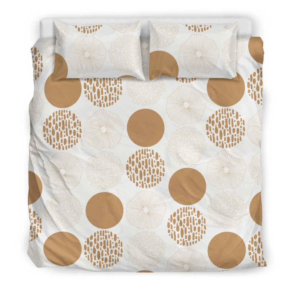 Gold Texture Mushroom Pattern Bedding Set