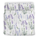 Hand Painting Watercolor Lavender Bedding Set