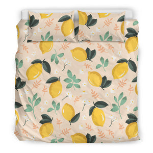 Lemon Flower Leave Pattern Bedding Set