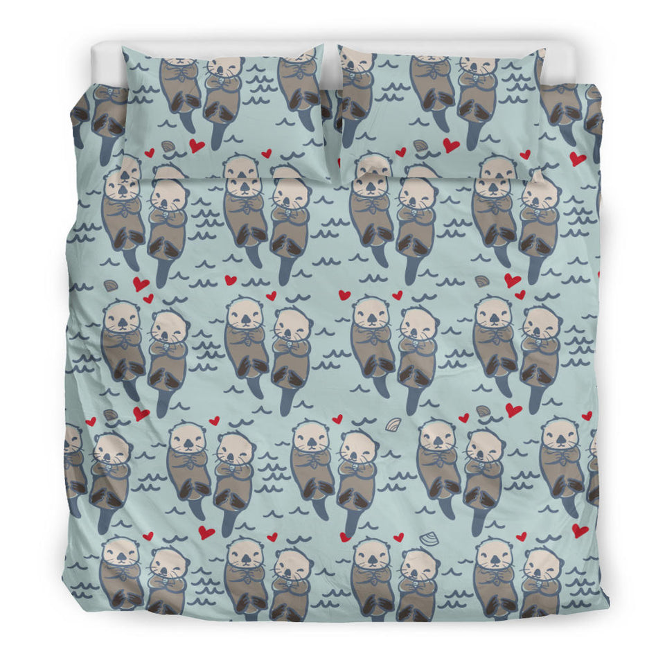 Lovely Sea Otter Pattern Bedding Set