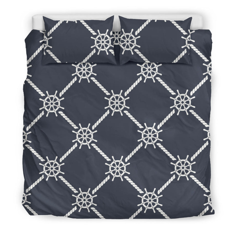 Nautical Steering Wheel Rope Pattern Bedding Set