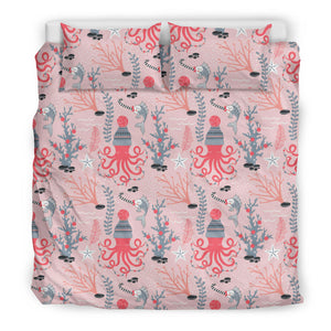 Octopus Winter Hat Garland Fish Candy Seaweed Coral Starfish Bedding Set