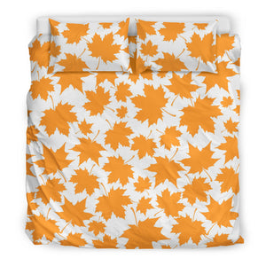 Orange Maple Leaf Pattern Bedding Set