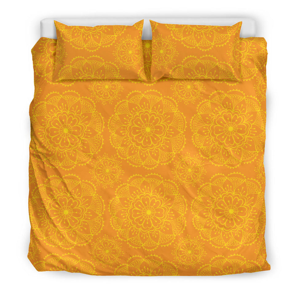 Orange Traditional Indian Element Pattern Bedding Set