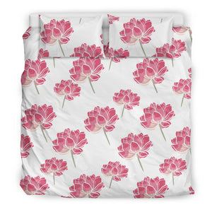 Pink Lotus Waterlily Pattern Bedding Set