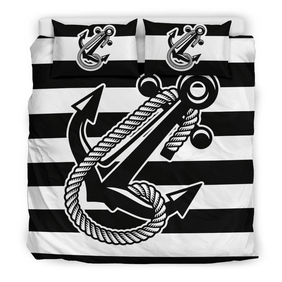 Anchor Bedding Nautical Bedding Stripe New Black Ccnc006 Bt0156