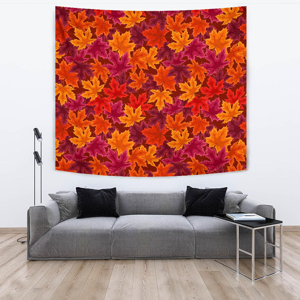 Autumn Maple Leaf Pattern Wall Tapestry