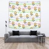 Cute Hand Drawn Mermaid Wall Tapestry