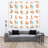 Cute Kangaroo Pattern Wall Tapestry