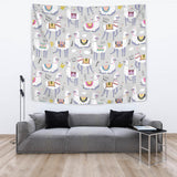 Cute Llama Alpaca Pattern Wall Tapestry