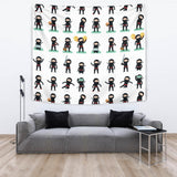 Cute Ninja Katana Sword Pattern Wall Tapestry