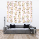 Cute Owl Leaf Wall Tapestry