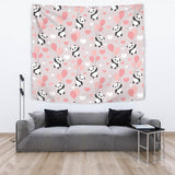 Cute Panda Ballon Heart Pattern Wall Tapestry