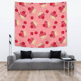 Cake Cherry Pattern Wall Tapestry