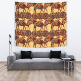 Camel Polynesian Tribal Design Pattern Wall Tapestry