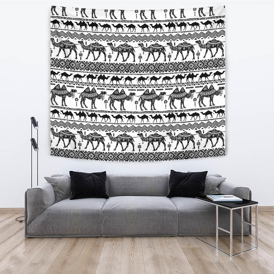 Camel Polynesian Tribal Pattern Wall Tapestry