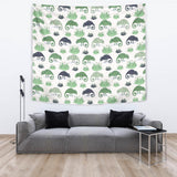 Chameleon Lizard Succulent Plant Pattern Wall Tapestry