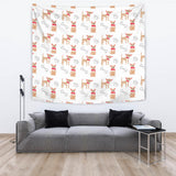 Chihuahua Bone Paw Pattern Wall Tapestry