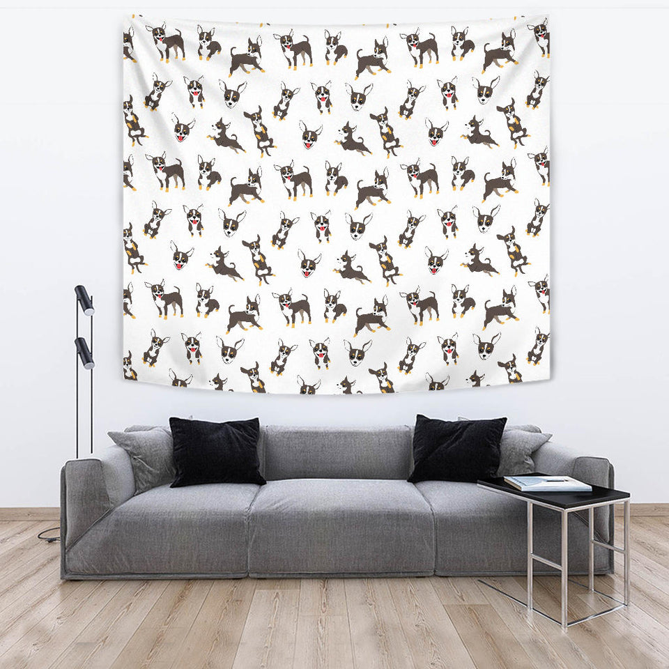 Chihuahua Dog Pattern Wall Tapestry