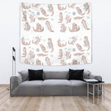 Cute Sea Otters Pattern Wall Tapestry