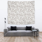 Cocoa Beans Leaves Pattern Wall Tapestry
