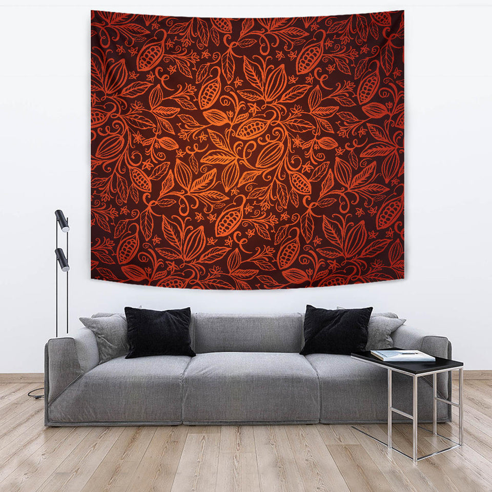 Cocoa Beans Tribal Polynesian Pattern Wall Tapestry