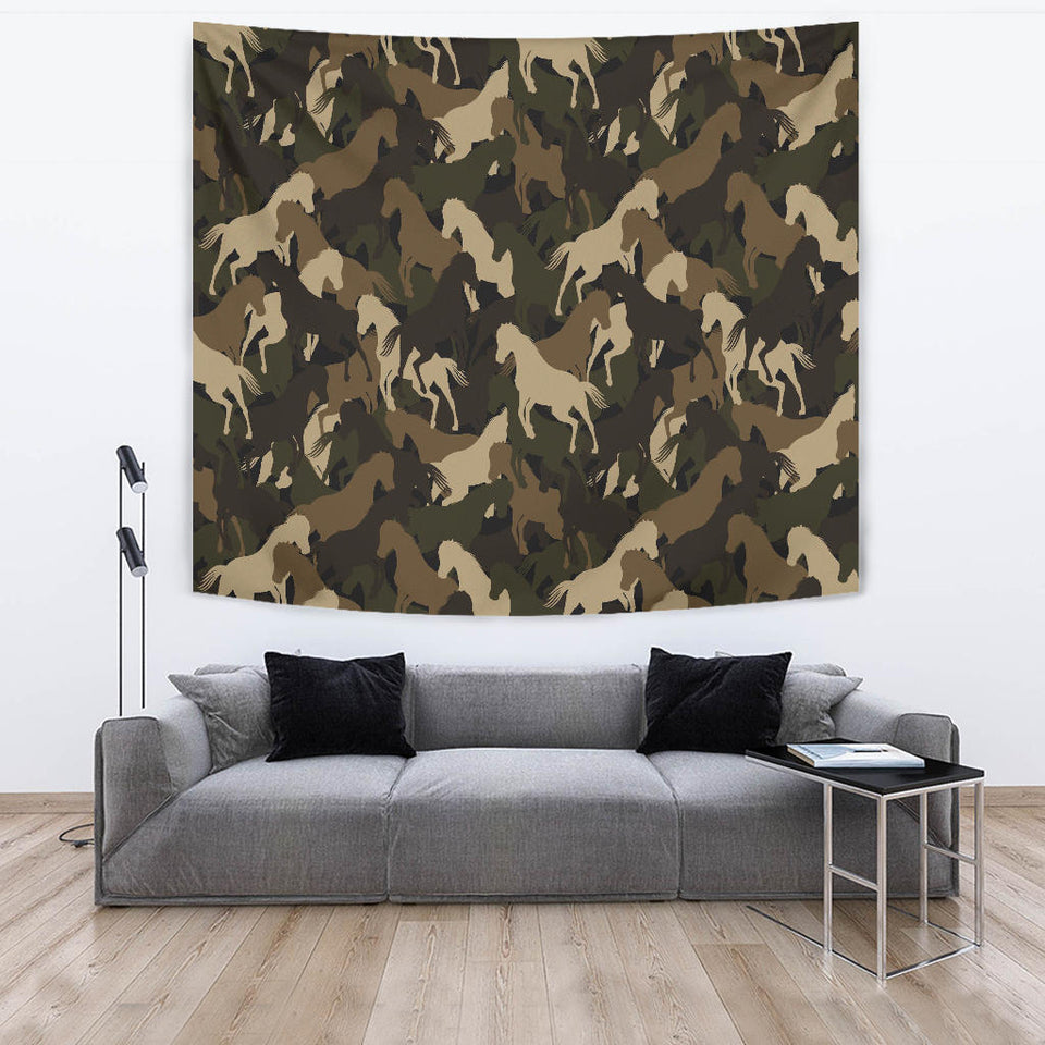 Horse Camo Camouflage Pattern Wall Tapestry