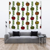 Colorful Apples Leave Zebra Stripe Wall Tapestry