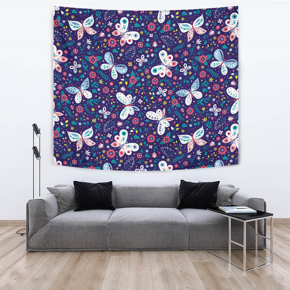Colorful Butterfly Flower Pattern.Eps Wall Tapestry
