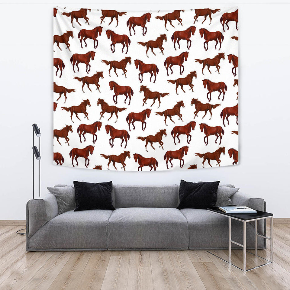 Horses Running Pattern Background Wall Tapestry