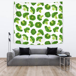 Cute Broccoli Pattern Wall Tapestry