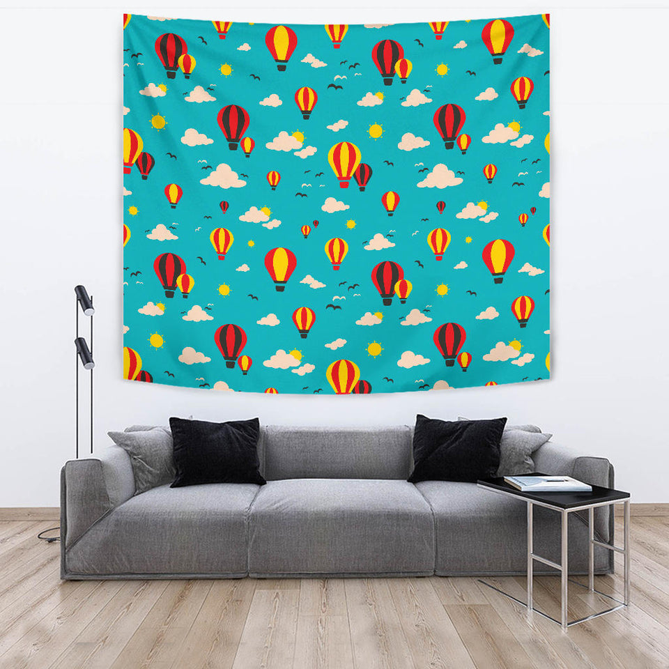 Hot Air Balloon Sky Pattern Wall Tapestry