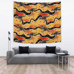 Kangaroo Australian Aboriginal Art Pattern Wall Tapestry