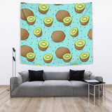 Kiwi Blue Background Wall Tapestry