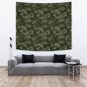 Digital Green Camo Camouflage Pattern Wall Tapestry