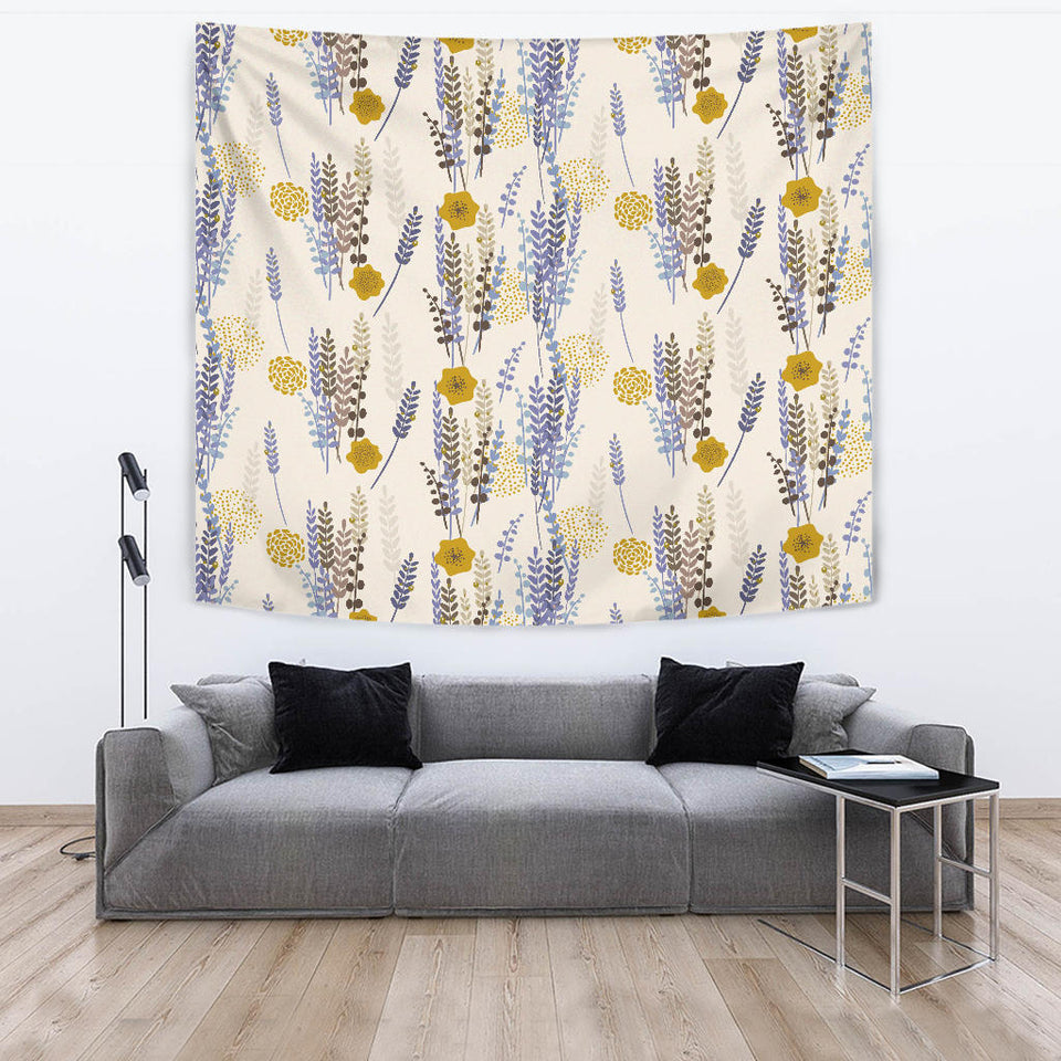 Lavender Modern Pattern Blackground Wall Tapestry